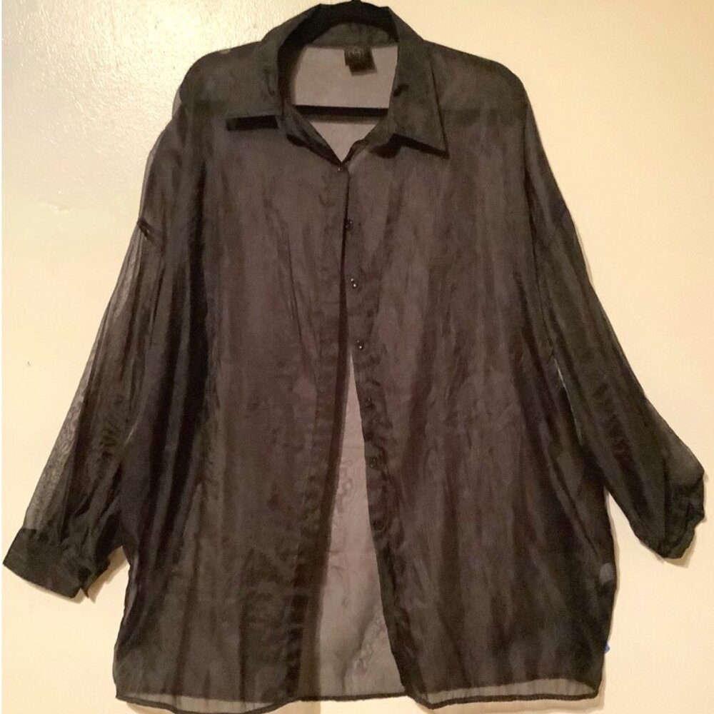 Plus - 2 Hearts Sheer Blouse